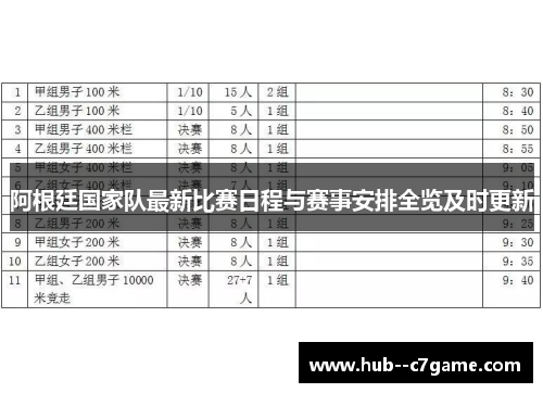 阿根廷国家队最新比赛日程与赛事安排全览及时更新
